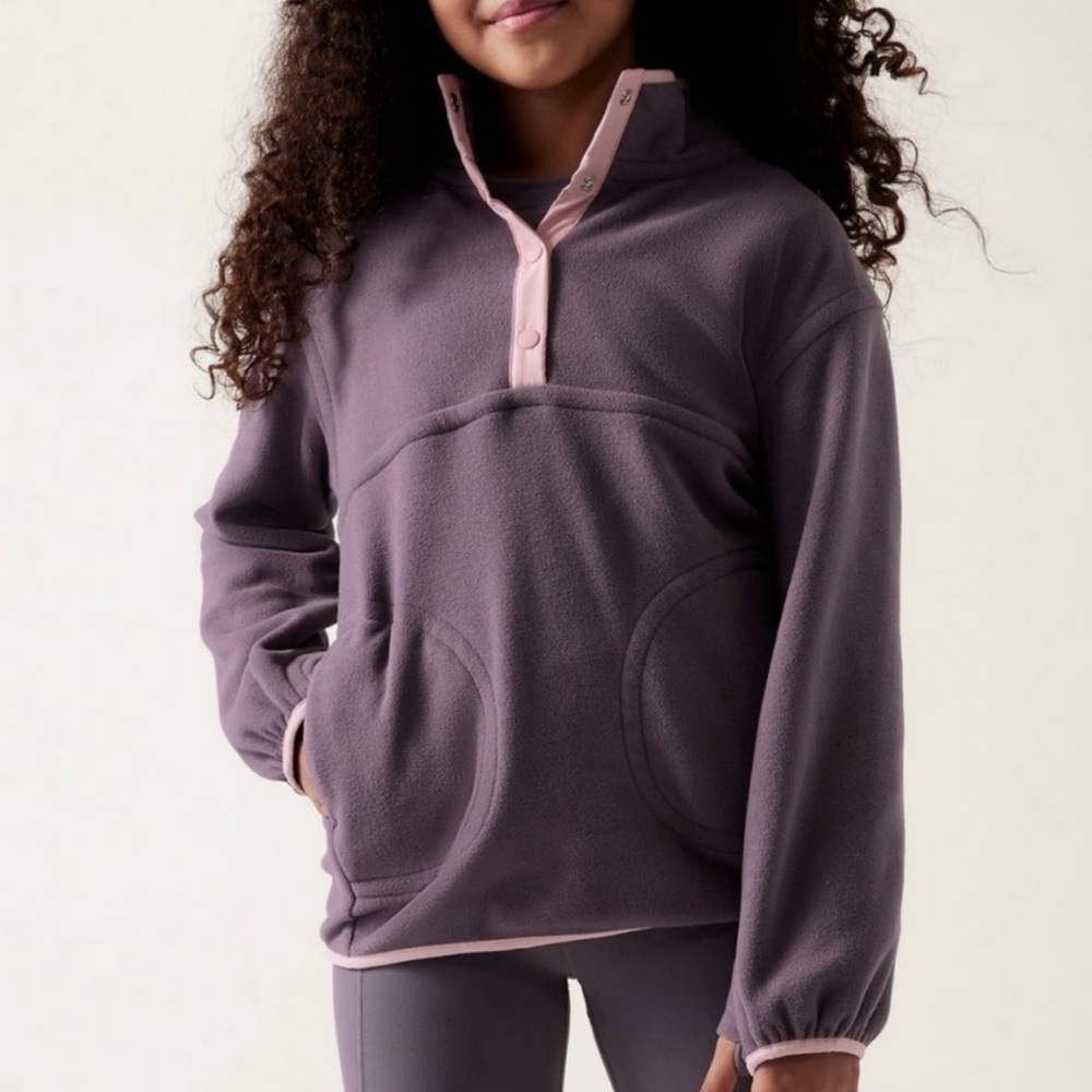 Athleta Purple Fleece with Pink Trim